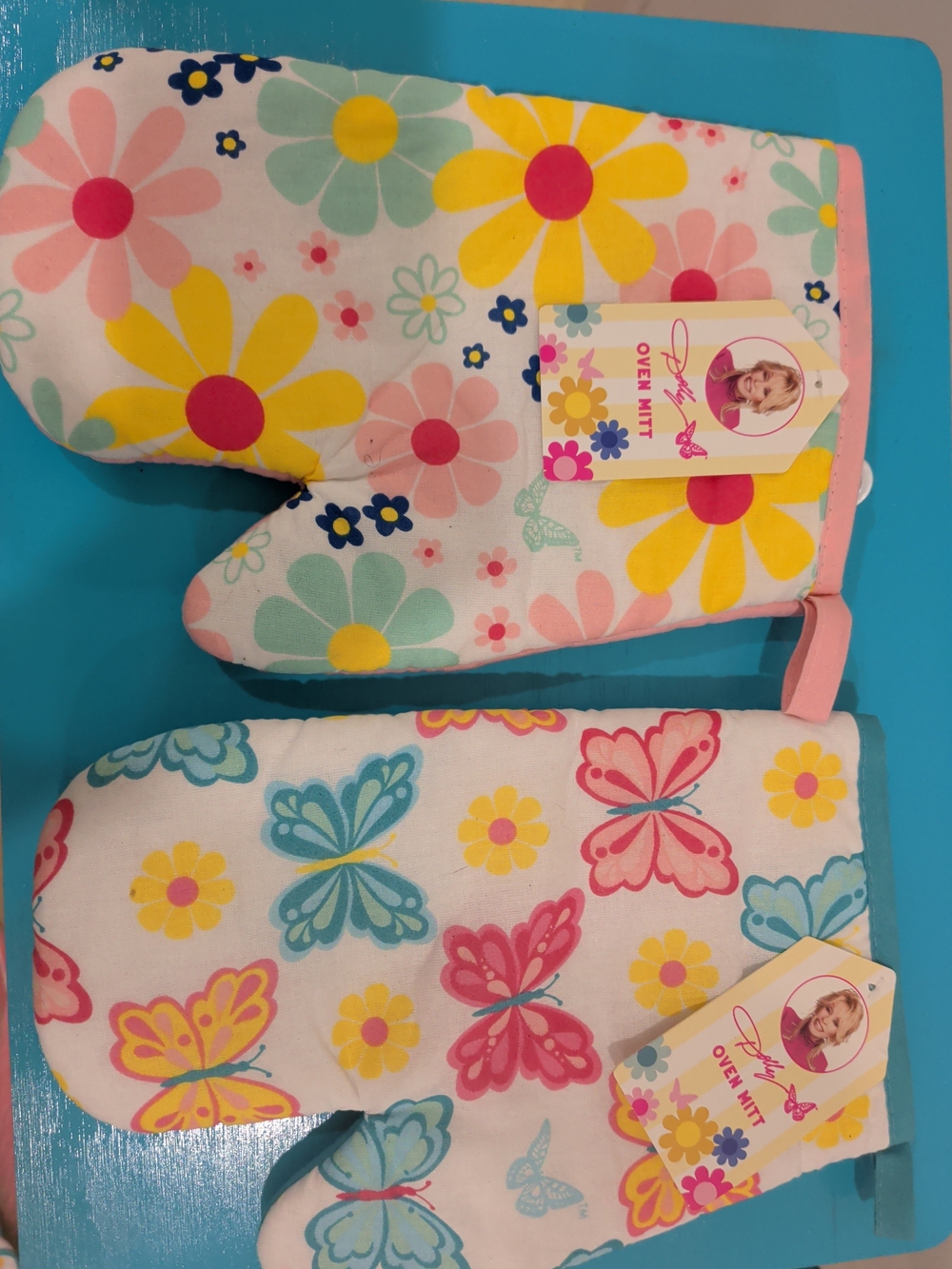Floral & Butterfly Pink Oven Mitts - Joyful Kitchen